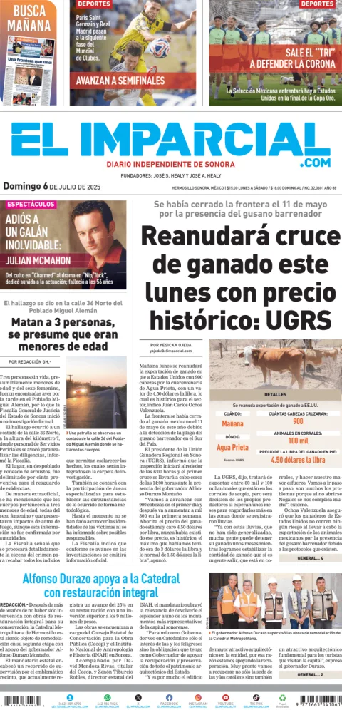 Portada de El Imparcial