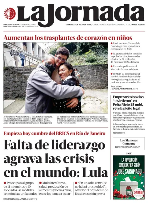 Portada de La Jornada