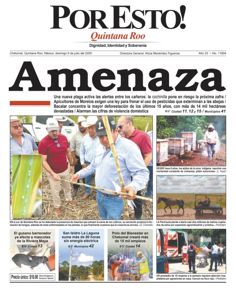Portada de Por Esto (quintana Roo Chetumal) del domingo, 6 de julio de 2025