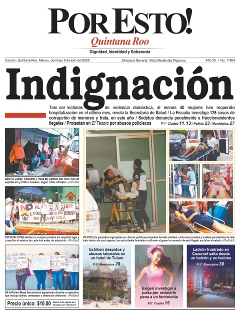 Portada de Por Esto (quintana Roo Cancun) del domingo, 6 de julio de 2025