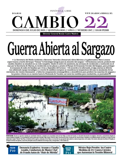 Portada de Diario Cambio 22 del 2025-07-06