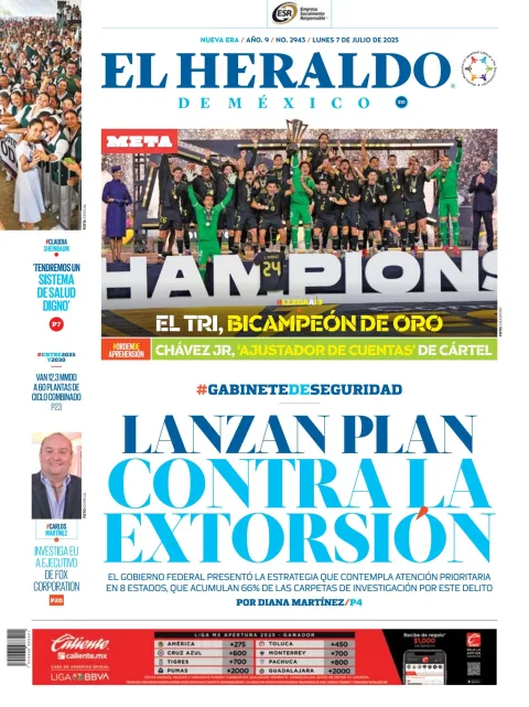Portada de El Heraldo de Mexico