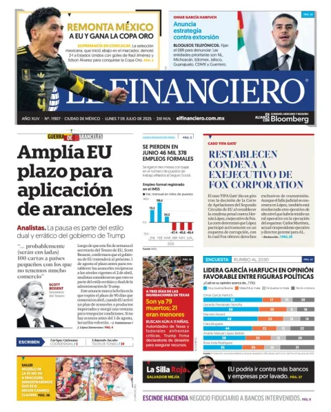 Portada de El Financiero