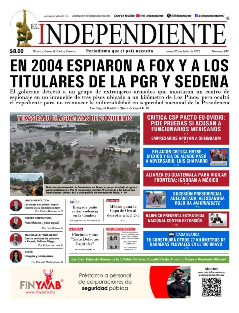 Portada de El Independiente del lunes, 7 de julio de 2025