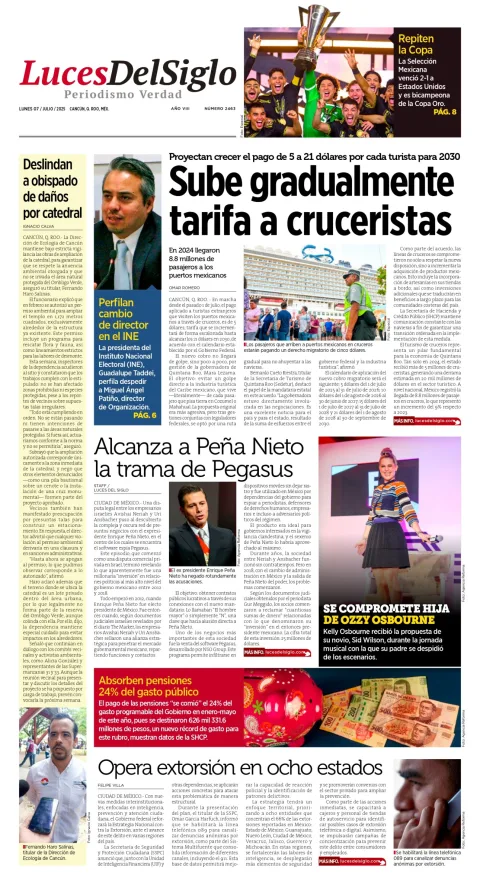 Portada de Luces del Siglo del lunes, 7 de julio de 2025