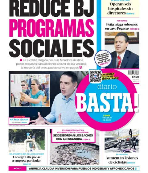 Portada de Basta del lunes, 7 de julio de 2025