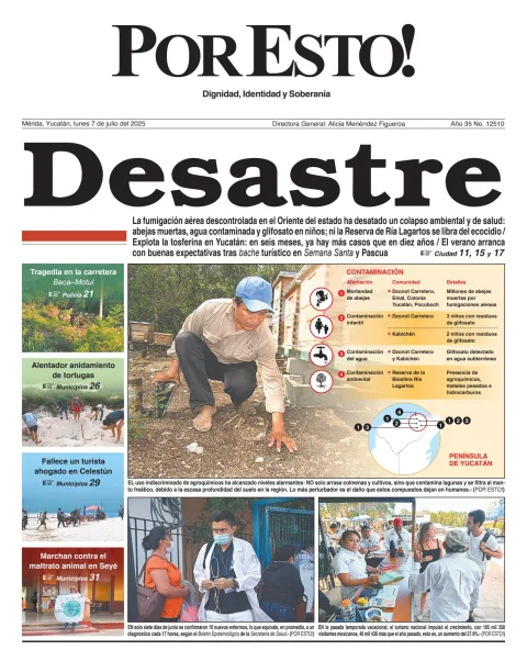 Portada de Por Esto (merida, Yucatan) del lunes, 7 de julio de 2025