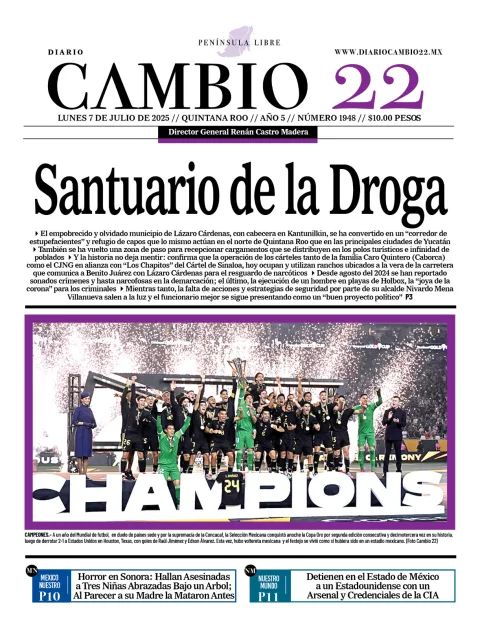 Portada de Diario Cambio 22 del 2025-07-07