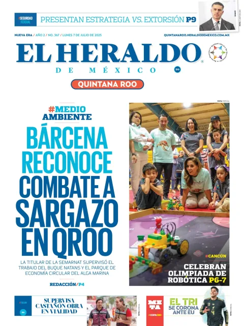 Portada de El Heraldo de Mexico - Quintana Roo del lunes, 7 de julio de 2025