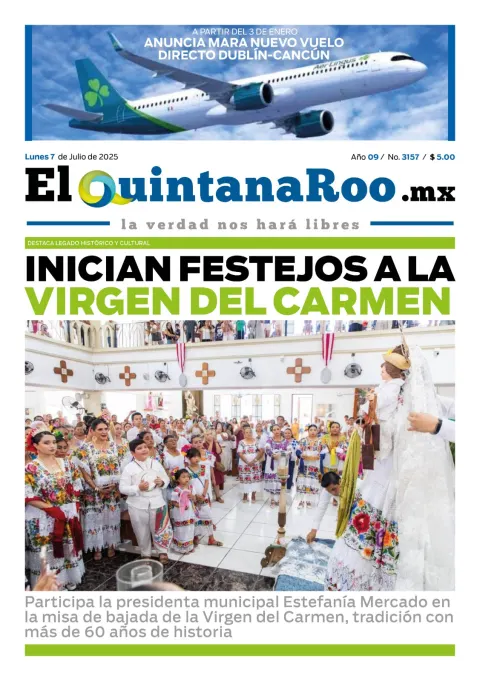 Portada de El Quintana Roo (portada) del lunes, 7 de julio de 2025