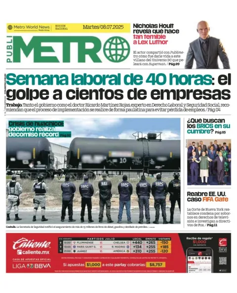 Portada de Publimetro Guadalajara del 2025-07-08