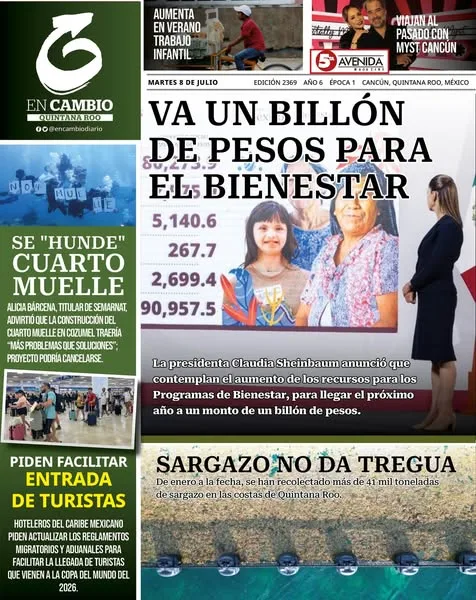 Portada de En Cambio - Quintana Roo (portada) del martes, 8 de julio de 2025