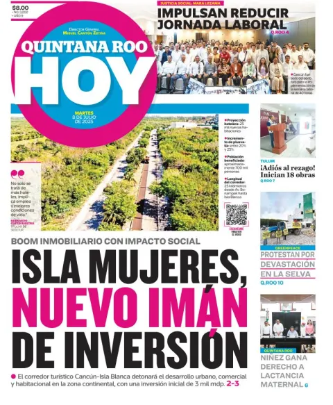Portada de Quintana Roo Hoy del 2025-07-08