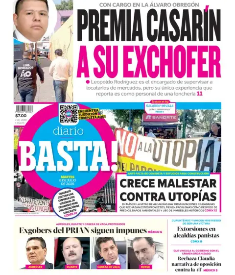 Portada de Basta del martes, 8 de julio de 2025