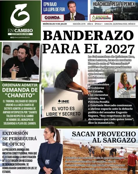 Portada de En Cambio - Tabasco (portada) del miércoles, 9 de julio de 2025