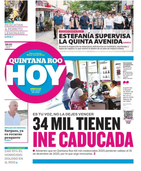 Portada de Quintana Roo Hoy del 2025-07-09