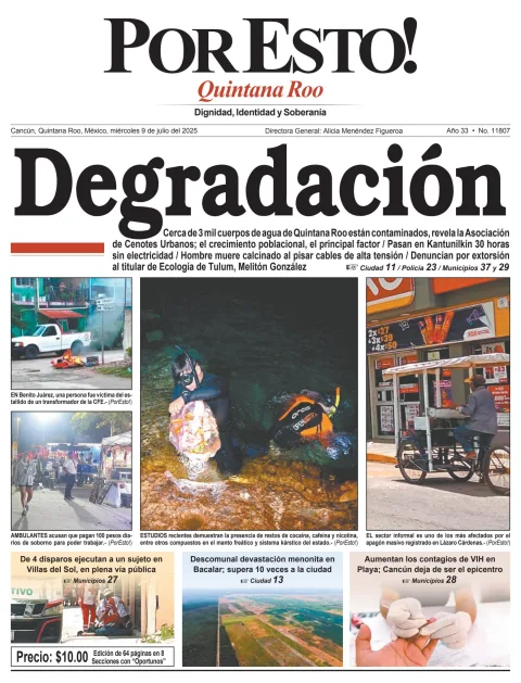 Portada de Por Esto (quintana Roo Cancun) del miércoles, 9 de julio de 2025