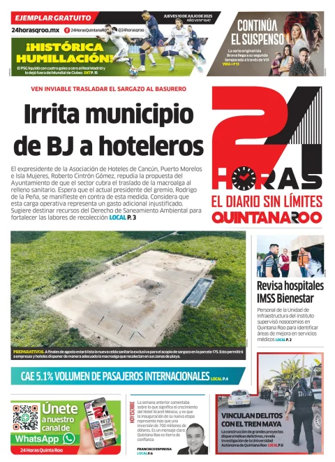 Portada de 24 Horas Quintana Roo