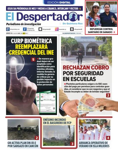 Portada de El Despertador de Quintana Roo