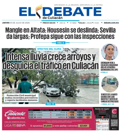 Portada de El Debate de Culiacan
