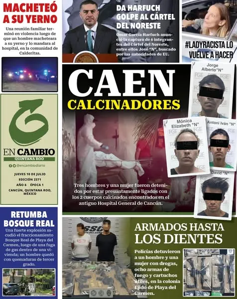 Portada de En Cambio - Quintana Roo (contraportada) del jueves, 10 de julio de 2025