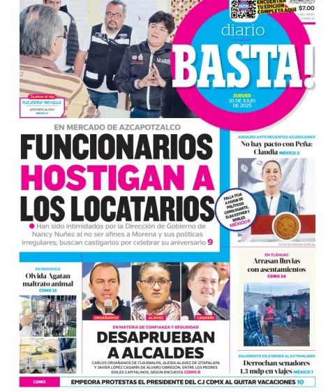Portada de Basta del jueves, 10 de julio de 2025