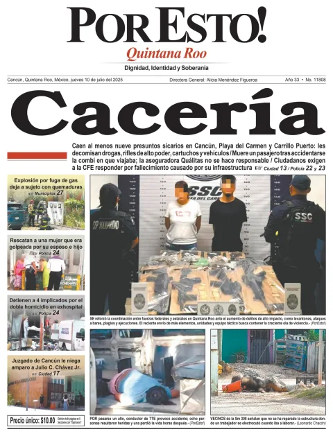 Portada de Por Esto (quintana Roo Cancun) del jueves, 10 de julio de 2025