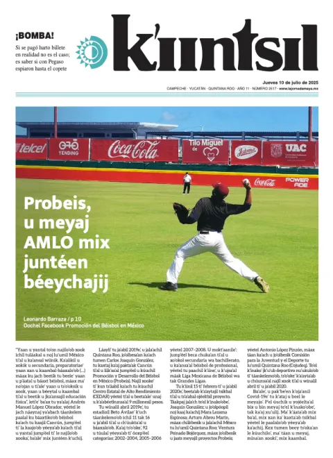 Portada de La Jornada - Kiintsil del jueves, 10 de julio de 2025
