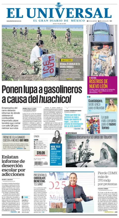 Portada de El Universal