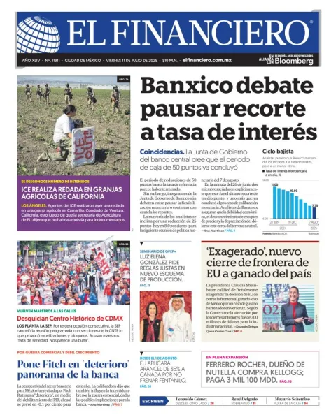 Portada de El Financiero