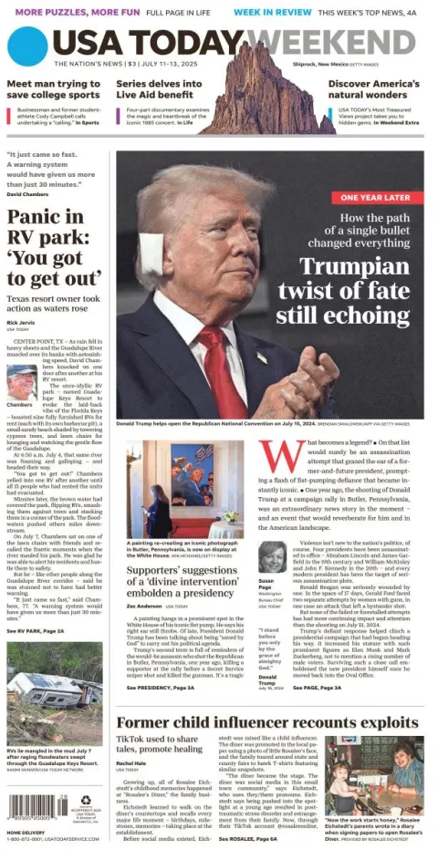 Portada de Usa Today del viernes, 11 de julio de 2025