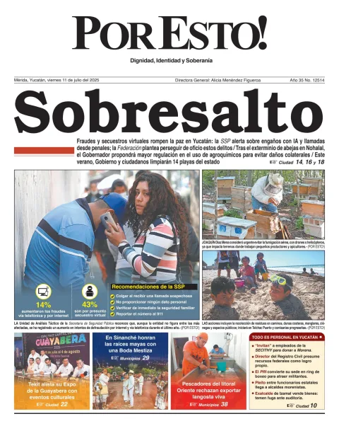 Portada de Por Esto (merida, Yucatan) del viernes, 11 de julio de 2025