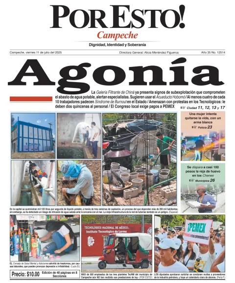 Portada de Por Esto (campeche) del viernes, 11 de julio de 2025