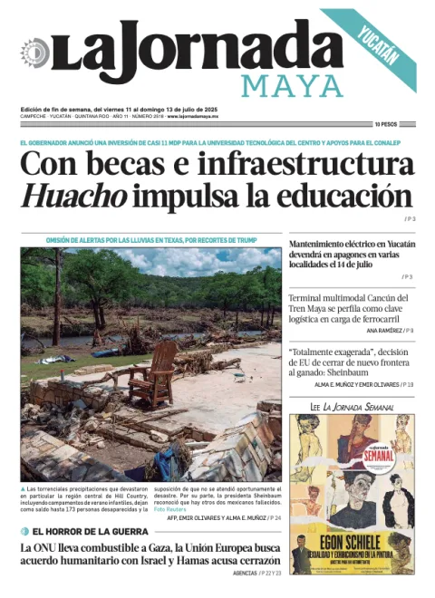 Portada de La Jornada Maya Yucatán del viernes, 11 de julio de 2025