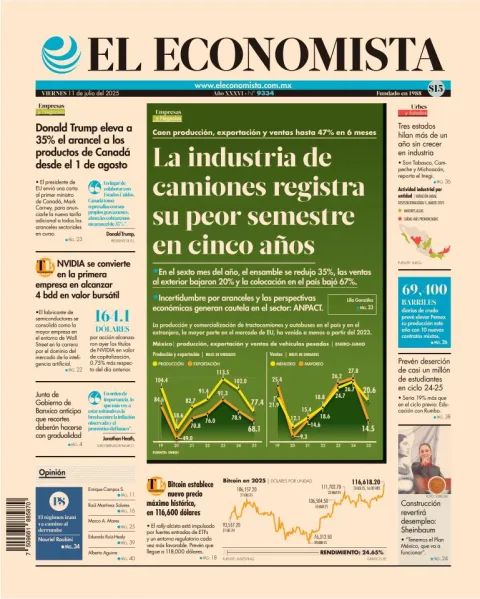 Portada de El Economista del viernes, 11 de julio de 2025