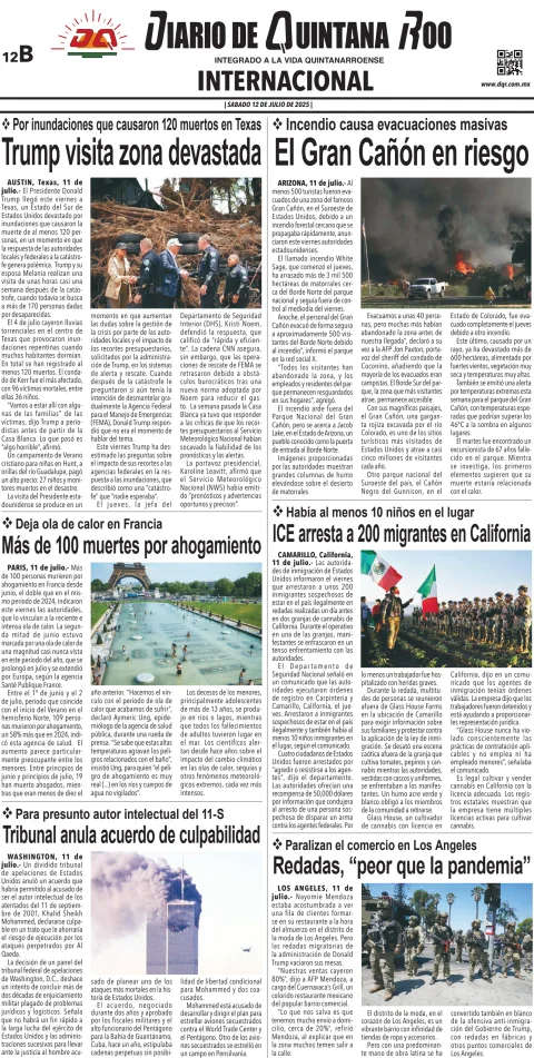Portada de Diario de Quintana Roo (contra Portada)