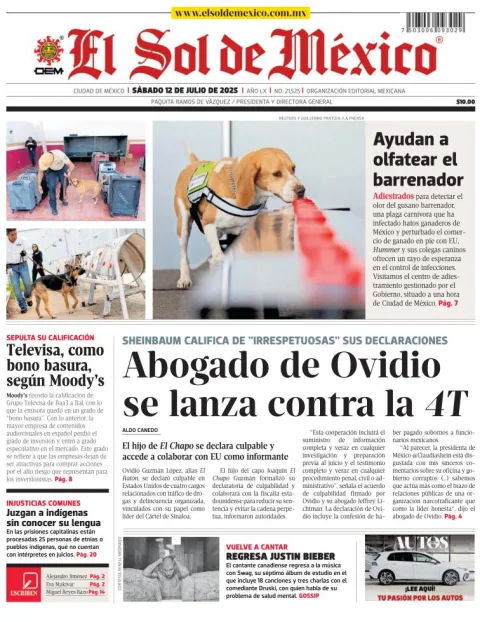 Portada de El Sol de Mexico