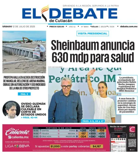 Portada de El Debate de Culiacan