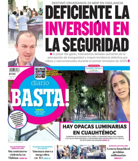 Portada de Basta del sábado, 12 de julio de 2025