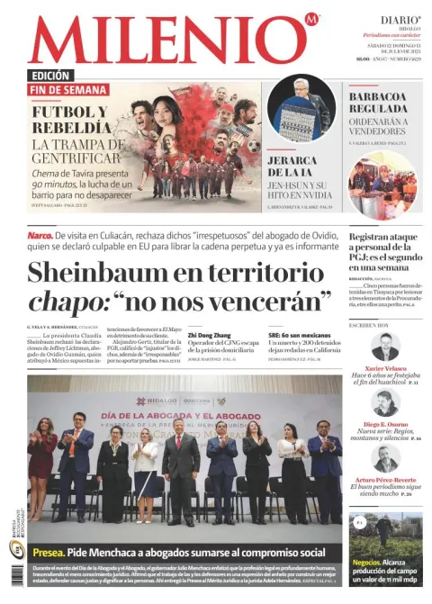 Portada de Milenio Hidalgo del sábado, 12 de julio de 2025