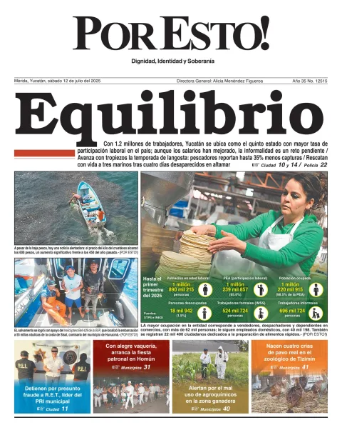 Portada de Por Esto (merida, Yucatan) del sábado, 12 de julio de 2025