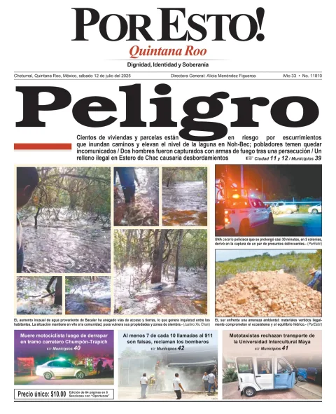 Portada de Por Esto (quintana Roo Chetumal) del sábado, 12 de julio de 2025