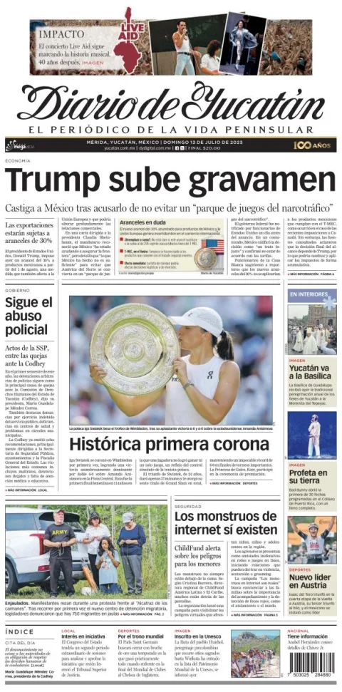 Portada de Diario de Yucatán