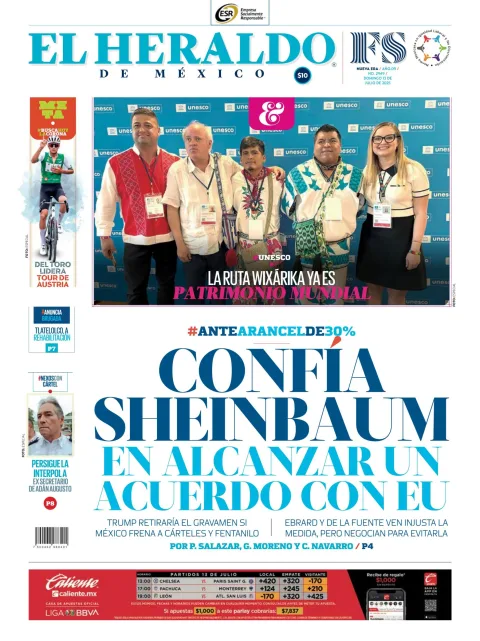 Portada de El Heraldo de Mexico