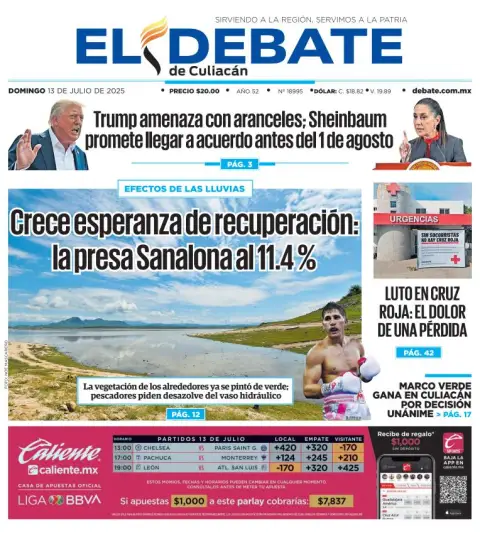 Portada de El Debate de Culiacan