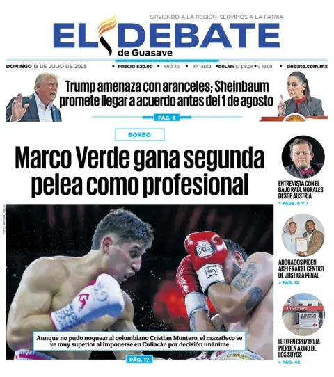 Portada de El Debate de Guasave
