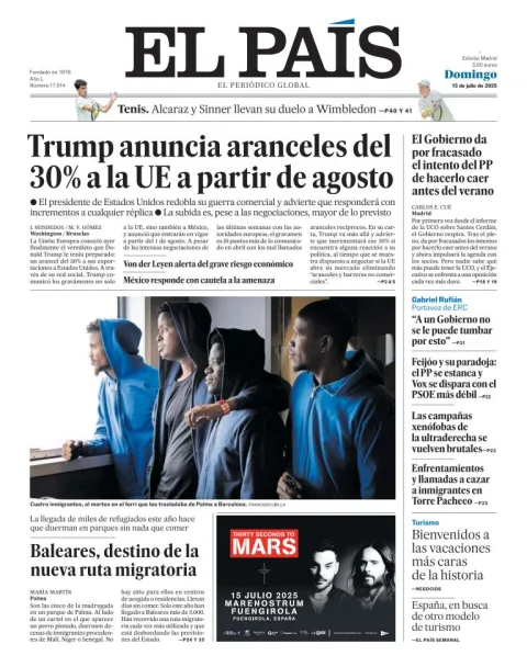 Portada de El Pais