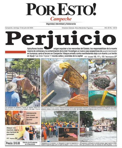 Portada de Por Esto (campeche) del domingo, 13 de julio de 2025
