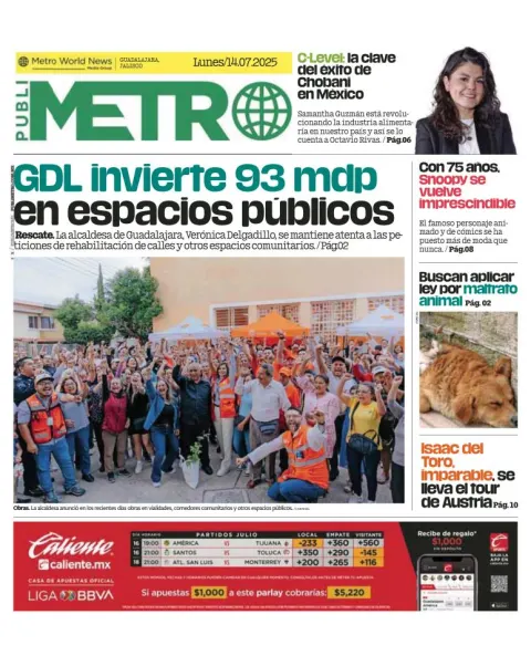 Portada de Publimetro Guadalajara
