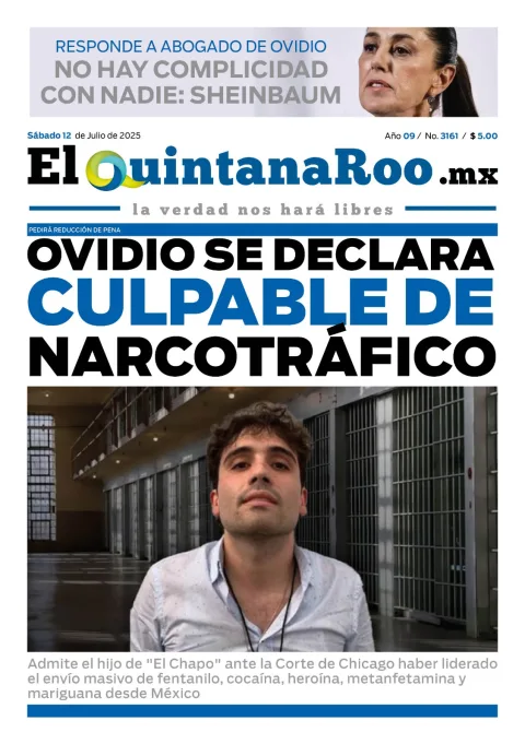 Portada de El Quintana Roo (portada) del sábado, 12 de julio de 2025